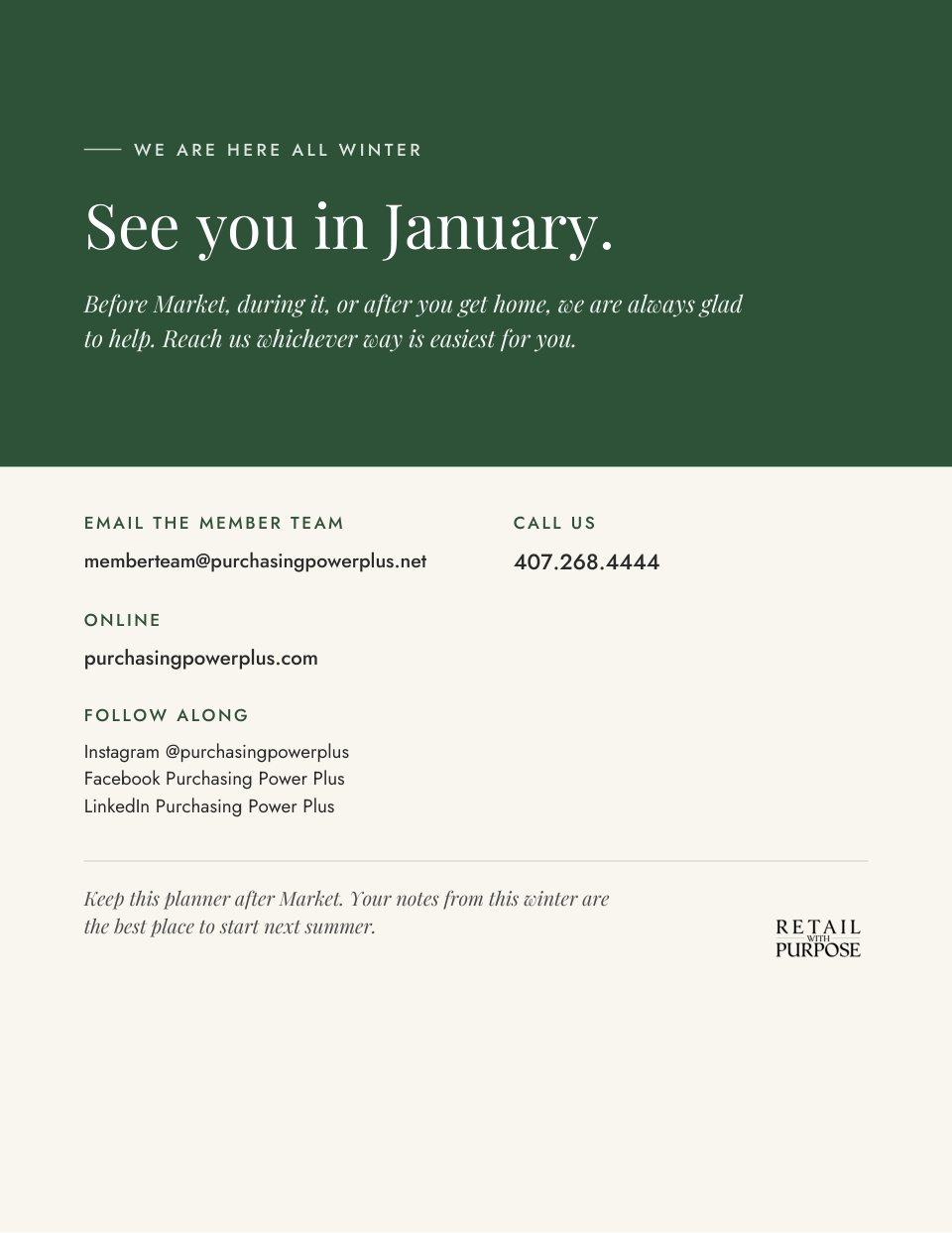 Planner page 15: See you in January.